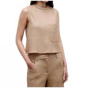 NEW TWP cropped muscle tank in natural